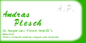 andras plesch business card